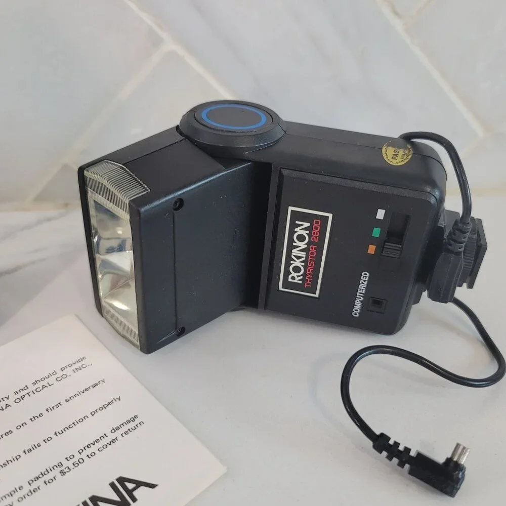 Rokinon 2900 Bounce Thyristor Flash For 35mm Cameras Automatic Computer Control